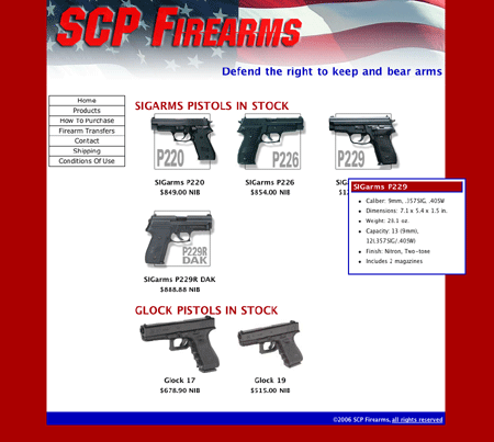 screen shot of SCP Firearms